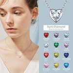 Silver Heart Choker Necklace with Diamond Pendant