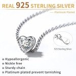 Silver Heart Choker Necklace with Diamond Pendant