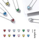 Silver Heart Choker Necklace with Diamond Pendant