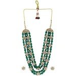 Multi-Layer Kundan Pearl Necklace and Earrings Set