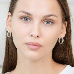 Gold and Silver Intertwined Hoop Earrings, 20mm