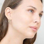 Gold and Silver Intertwined Hoop Earrings, 20mm