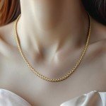 14K Gold Box Chain Necklace for Men & Women