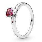 PANDORA You & Me Red Heart Stackable Ring