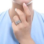Woven Sterling Silver Art Deco CZ Statement Ring
