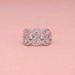 Woven Sterling Silver Art Deco CZ Statement Ring