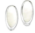 Sterling Silver Mother of Pearl Clip-On Earrings