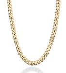 Miabella 18K Gold Over Silver Cuban Link Necklace