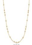 Miabella 18K Gold Plated Beaded Rosary Necklace