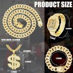 Glam Hip Hop Jewelry Set: Dollar Sign Bling