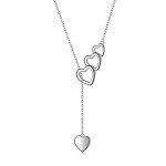 Adjustable Heart Y Shaped Sterling Silver Necklace
