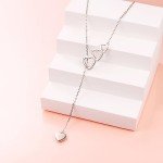 Adjustable Heart Y Shaped Sterling Silver Necklace