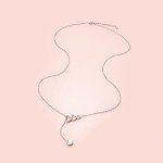 Adjustable Heart Y Shaped Sterling Silver Necklace