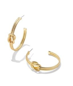 Kendra Scott Annie Gold Hoop Earrings with White Stone