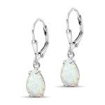 Dainty 925 Sterling Silver Opal Teardrop Earrings