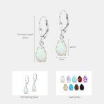 Dainty 925 Sterling Silver Opal Teardrop Earrings