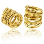 Gold Vortex Stacked Ring Cuffs for Stretched Ears