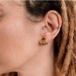 Gold Vortex Stacked Ring Cuffs for Stretched Ears