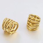Gold Vortex Stacked Ring Cuffs for Stretched Ears