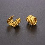 Gold Vortex Stacked Ring Cuffs for Stretched Ears