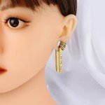 Gold Vortex Stacked Ring Cuffs for Stretched Ears