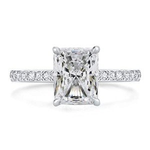 Radiant 2 Carat Cubic Zirconia Engagement Ring