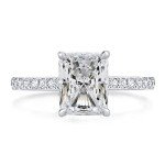 Radiant 2 Carat Cubic Zirconia Engagement Ring
