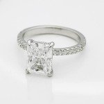Radiant 2 Carat Cubic Zirconia Engagement Ring