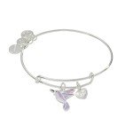 Joy Hummingbird Charm Bangle Bracelet in Silver