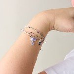 Joy Hummingbird Charm Bangle Bracelet in Silver