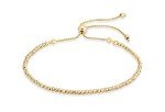 Adjustable Diamond-Cut Bead Bracelet in Gold/Silver