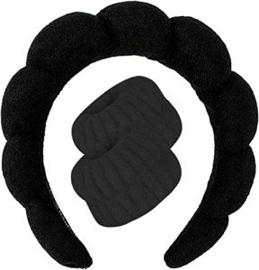 Headband and Wrist Towel Set for Skincare