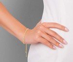Adjustable Diamond-Cut Bead Bracelet in Gold/Silver