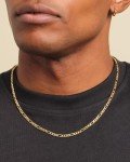 JAXXON 14k Gold Flat Figaro Chain Necklace - 22”
