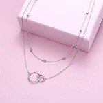S925 Silver Double Layer Infinity Circle Choker