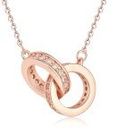 Interlock Circles Rose Gold Necklace for Women