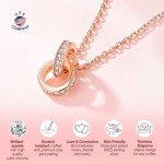 Interlock Circles Rose Gold Necklace for Women