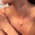 Interlock Circles Rose Gold Necklace for Women