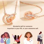 Interlock Circles Rose Gold Necklace for Women