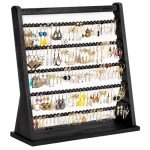 Rustic Wood Earring Holder Organizer with 270 Slots