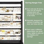 Rustic Wood Earring Holder Organizer with 270 Slots