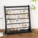 Rustic Wood Earring Holder Organizer with 270 Slots