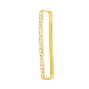 18k Gold Pave Bar CZ Clip-On Ear Cuff