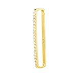 18k Gold Pave Bar CZ Clip-On Ear Cuff