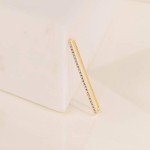 18k Gold Pave Bar CZ Clip-On Ear Cuff