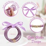 Colorful Glitter Jelly Bracelets Set for Women