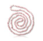 Rose Quartz 60-Inch Beaded Statement Necklace