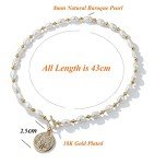 Y2K Baroque Pearl Choker Necklace with Gold Accents