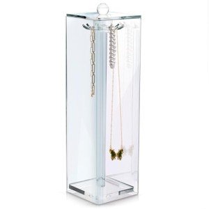 Acrylic Long Necklace Holder with 12 Hooks