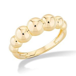 Italian 925 Sterling Silver Stackable Bead Ring